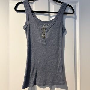 Energie Heather Gray Tank Top with Button Accents Sz M